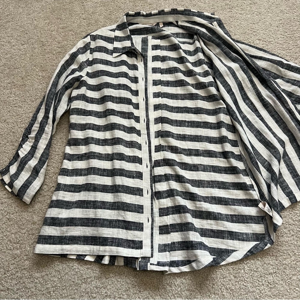 Soft Surroundings Women’s Linen Camina Blouse Shirt Tunic Top Size Large 2CK23 - Picture 14 of 16